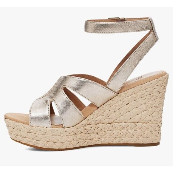 UGG Careena Metallic Gold Platform Sandals Women’s US Size 8 NWOB - Picture 3 of 6